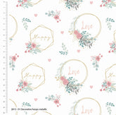 Craft Cotton Company Love & Romance Decorative Hoops Metallic Cotton Fabric